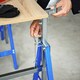 image 7 of HOMCOM Set of 2 Adjustable Telescopic Builders Trestle, DIY Steel Work Bench Carpenter, Folding Saw Horse Tools Blue
