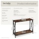 image 6 of Console Table Tacoma - with 2 shelves and side X-braces | Brown | Industrial wood dark, rustic | 100 x 35 x 80,50 cm | 1