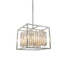Acadia 4 Light Ceiling Pendant Chrome Plate & Clear Crystal Glass, E14