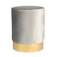 image 1 of Harbour Housewares Velvet Pouffe - Round Luxe Living Room Bedroom Dressing Table Accent Footstool - 29 x 36cm - Grey | Grey | Grey | Pack of 1 | 1