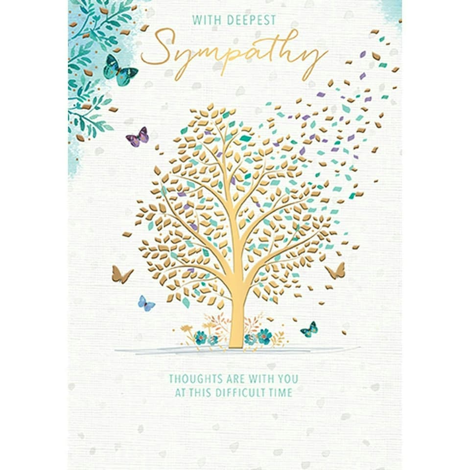 Words 'n' Wishes Traditional Artistic Male/Female Sympathy Card, Thoughts are With You, Multi-Coloured, Made in the UK