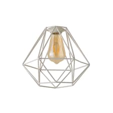 ValueLights Diablo White Metal Basket Cage Ceiling Pendant Light Shade | White
