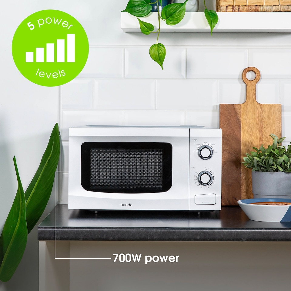 image 1 of Russell Hobbs Manual Microwave 700W 20 Litre with Defrost Setting Silver AMM2001S-M