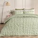 image 1 of OHS Gingham Filled Seersucker Duvet Cover Set with Pillowcase Bedding | Green | Sage | King