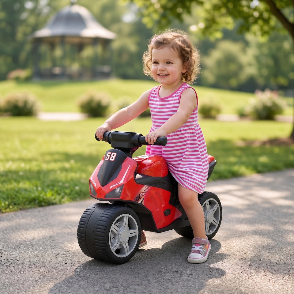image 1 of AIYAPLAY Balance Bike for 18-36 Months with Music Extra-Wide Wheels Red