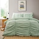 image 1 of Ruched Duvet Set in Sage Green - King | Green | Sage Green | King