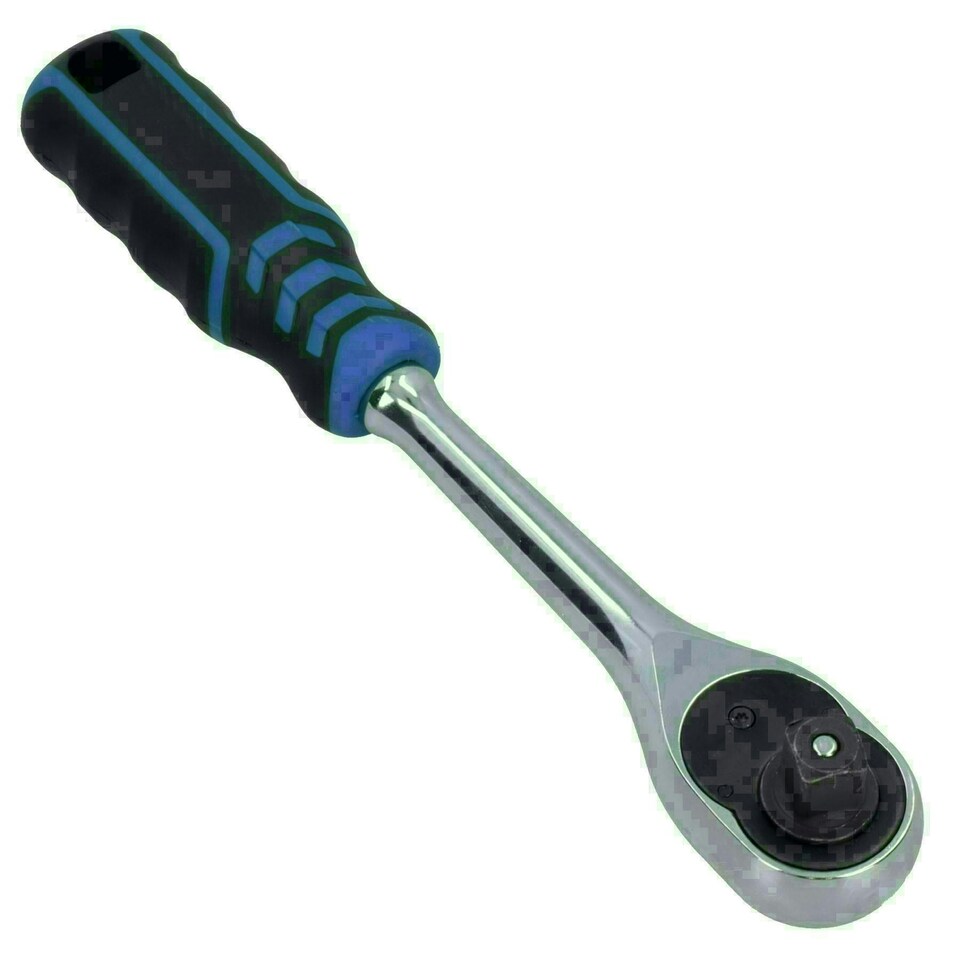 image 1 of 1/2in Drive Straight Headed Ratchet 90 Teeth Quick Release With Rubber Grip