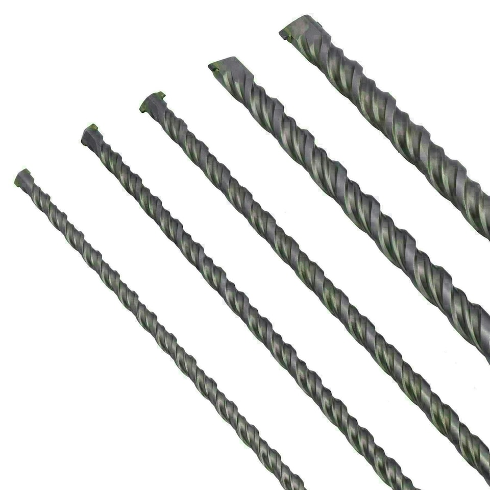 image 1 of 5pc SDS Masonry Metric Drills For Bricks Blocks Concrete 10 - 25mm 450mm Long