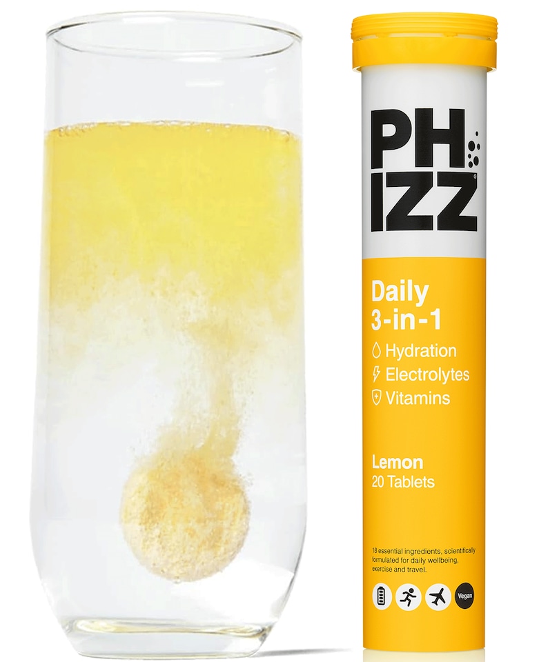 image 1 of Phizz Lemon 3-in-1 Hydration, Electrolytes and Vitamins Effervescent (60 Tablets)