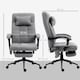 image 3 of Vinsetto Office Chair with 6-point Vibration Massage and Heat, Computer Chair with Adjustable Height, Head Pillow, Footrest for Home, Grey