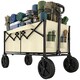 image 1 of Outsunny 95L Foldable Festival Trolley on Wheels | Brown | Black | 103L x 46.5W x 97H cm