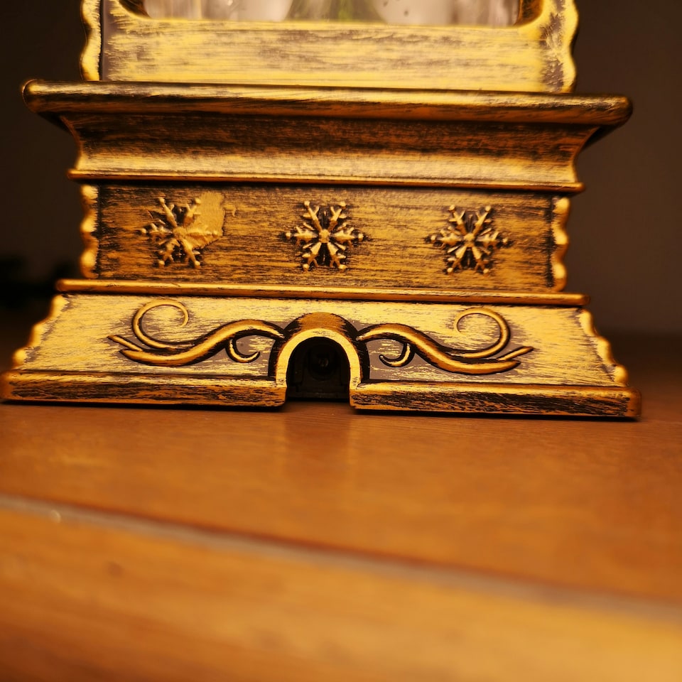 image 1 of 27cm Premier Glitter Water Spinner LED Lantern Christmas Decoration with Snowman Scene