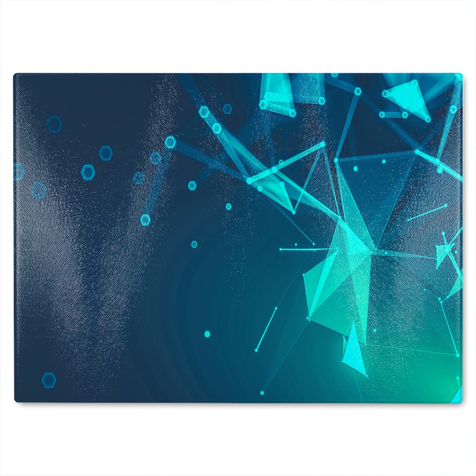 image 1 of Polygonal Space Glass Chopping Board | Multi