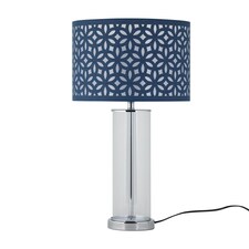 Aura - Chrome Table Lamp with Navy Blue Cut Out Shade Chrome | Blue