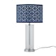 image 1 of Aura - Chrome Table Lamp with Navy Blue Cut Out Shade Chrome | Blue
