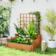 image 2 of Outsunny 3 Tier Wooden Garden Planters with Trellis for Vine Climbing Plants | Brown | Brown