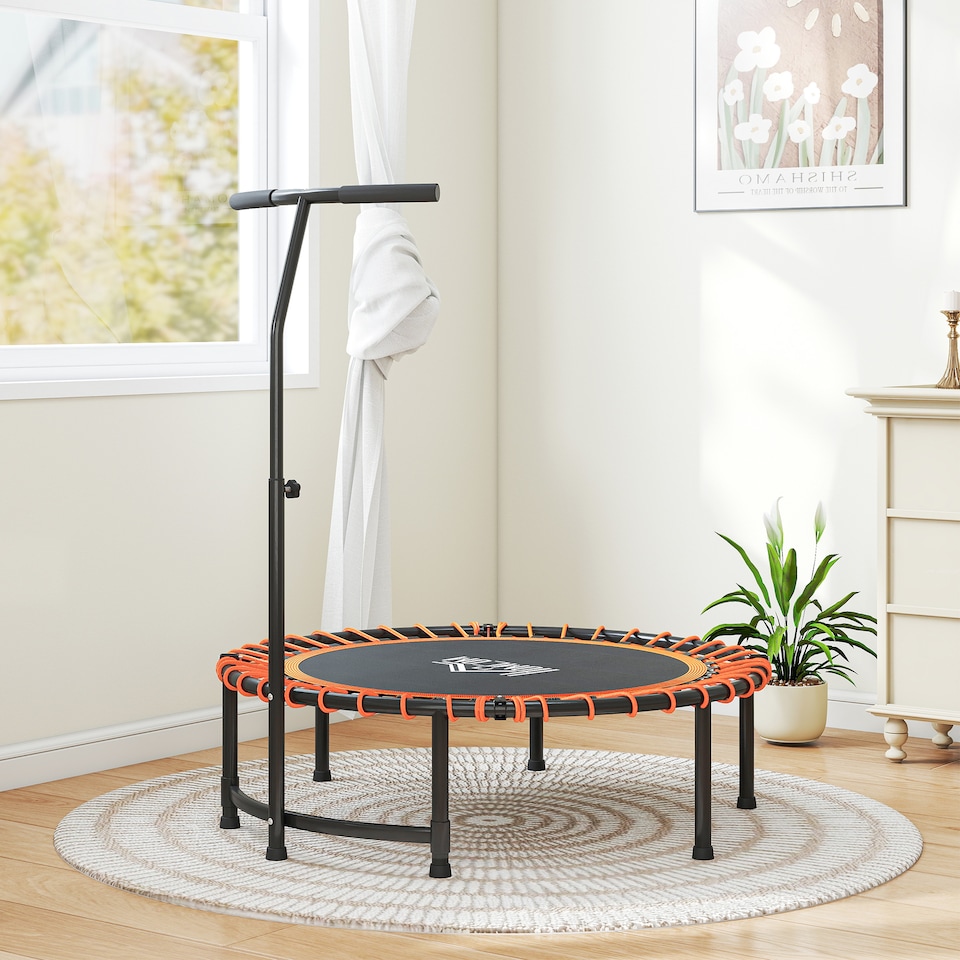 image 1 of HOMCOM Trampoline Outdoor Bouncer Jumper Adjustable Handle, Green