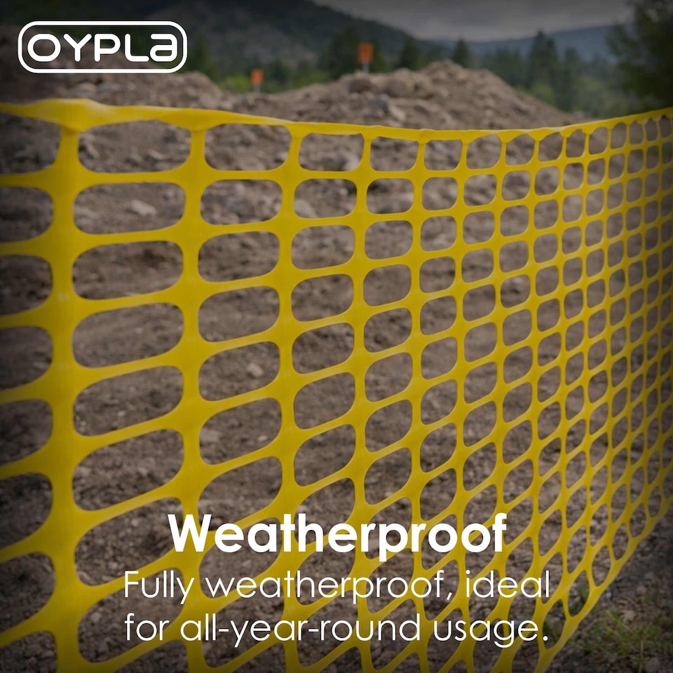 image 1 of Heavy Duty Yellow Safety Barrier Mesh Fencing 1mtr x 50mtr | Yellow | 1