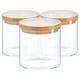 image 1 of Argon Tableware Scandi Glass Storage Jars with Wooden Lids - 550ml - Pack of 3