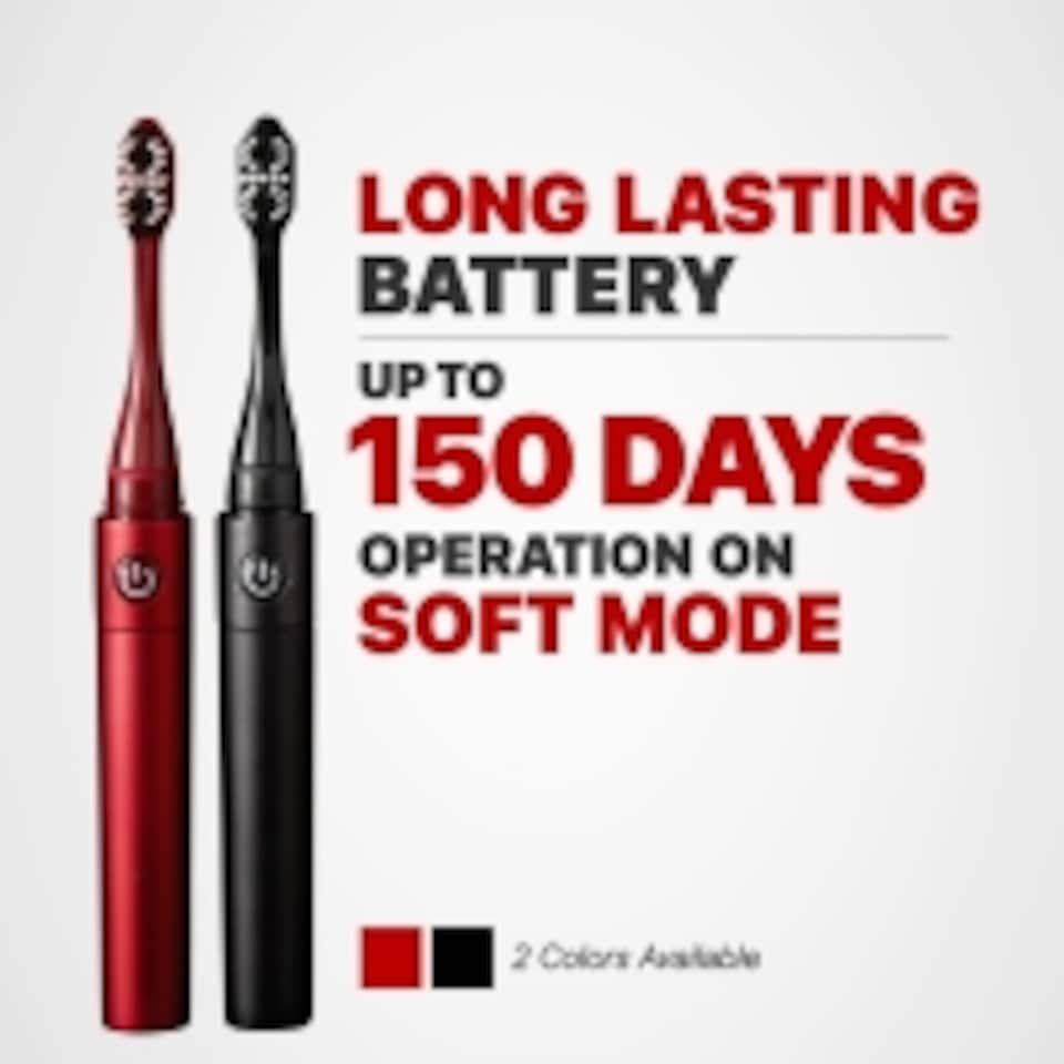 image 1 of LG Reach Dual Sonic Toothbrush includes 4 Toothbrush Heads 27000 VPM Red