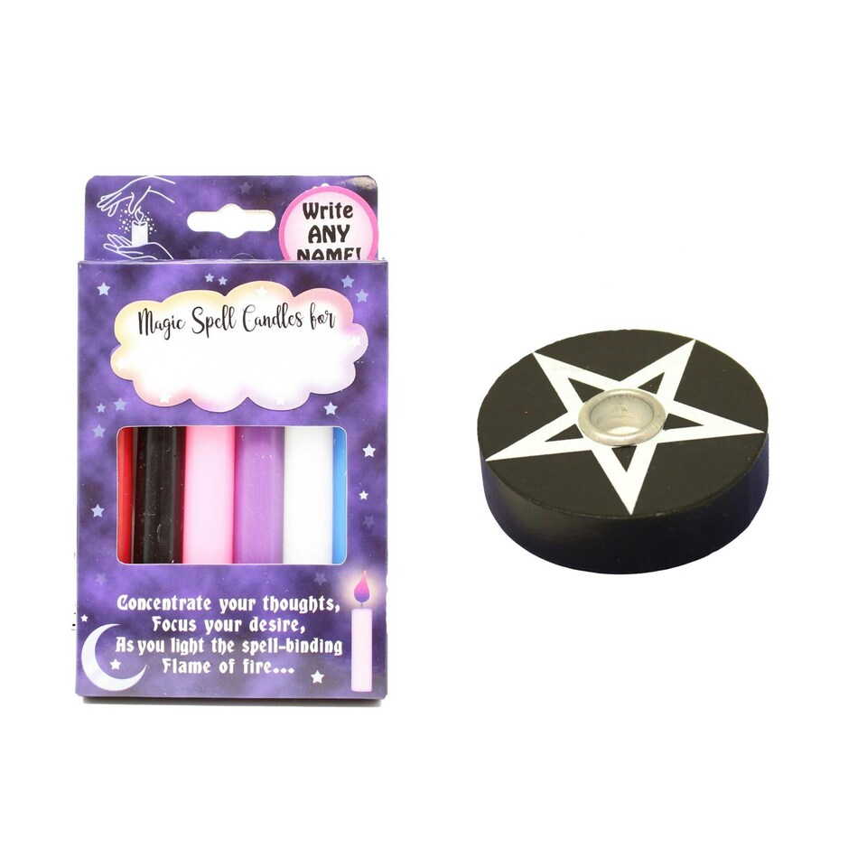Spell Candle Holder & Candle Pack - Black Circle N/A