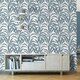 image 2 of Muriva Sansa Leaf Vinyl Textured Wallpaper - Blue - One Size Blue