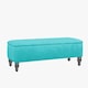 image 3 of Lisbon Plain 180cm Ottoman Storage Bench - Plush Velvet Shoe Bench - Teal Upholstery Footstool with Storage