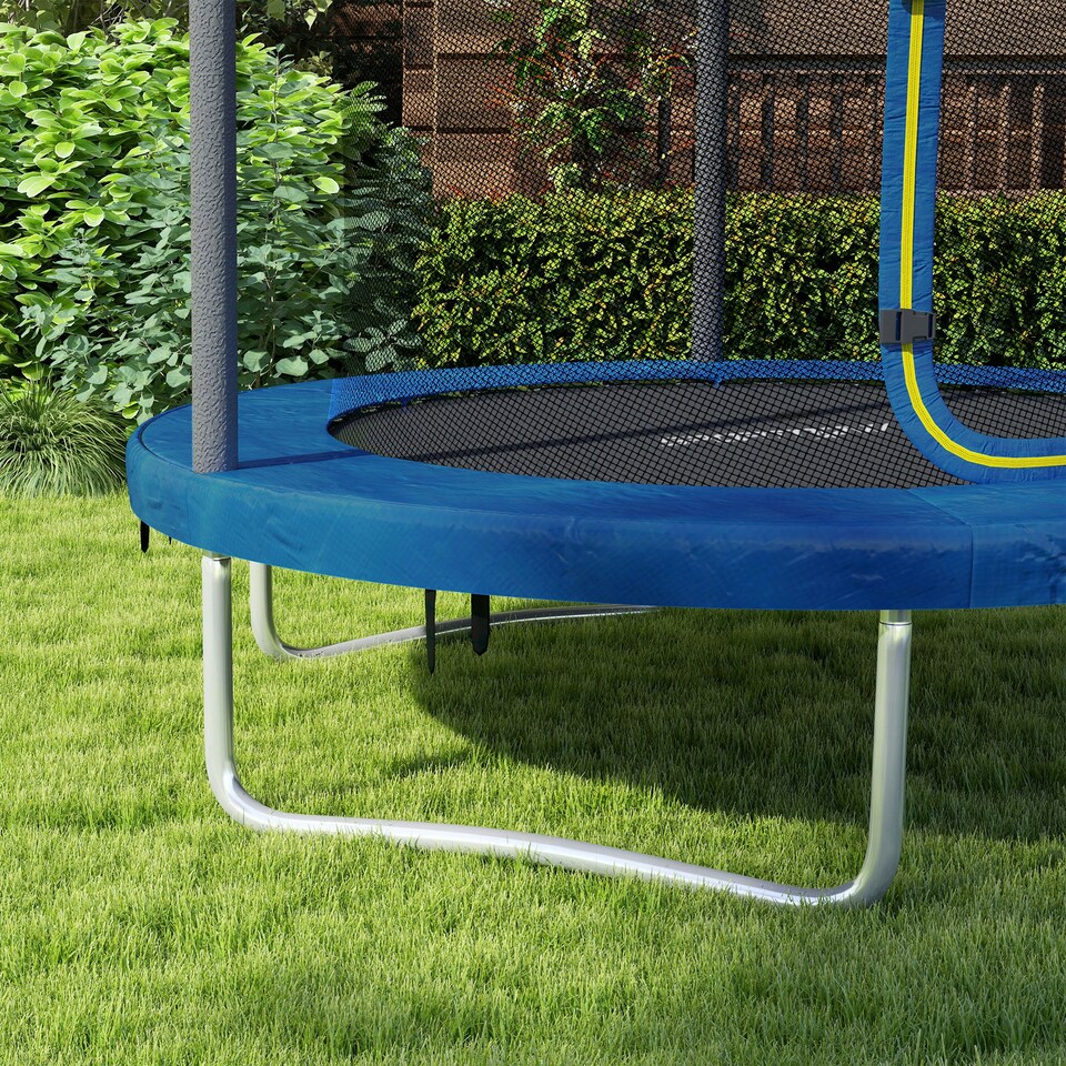 image 1 of SPORTNOW 6ft Outdoor Trampoline with Safety Enclosure Net, Blue