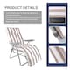 image 5 of Groundlevel Garden Lounge Recliner Chair with Striped Cushion | Cream | Natural