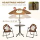 image 4 of Outsunny Kids Foldable Four-Piece Garden Set w/ Table, Chairs, Umbrella - Brown