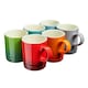 image 2 of Cooks Professional 6 Piece Espresso Coffee Cup Set | Dishwasher & Microwave Safe Stoneware Mini Drinking Mugs 100ml | Multicoloured Multi