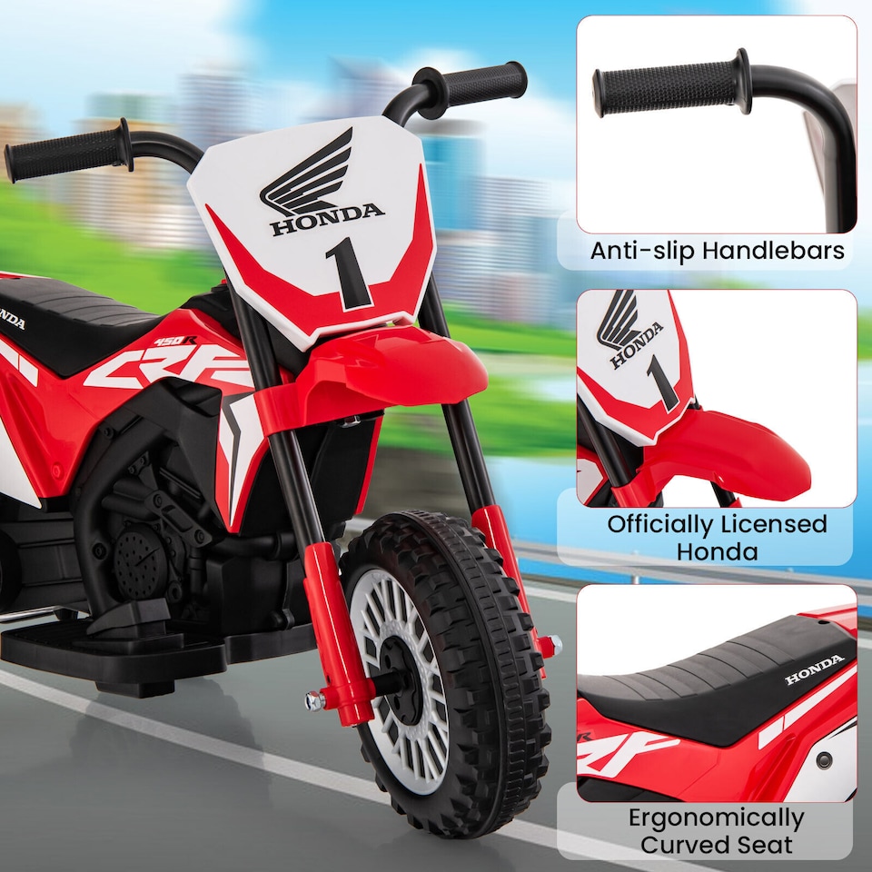 image 1 of COSTWAY Honda Licensed Kids Ride On Motorbike Powered Red