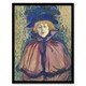 image 1 of Jane Avril Portrait with Hat Vintage Framed Wall Art Print Lautrec 12x16"