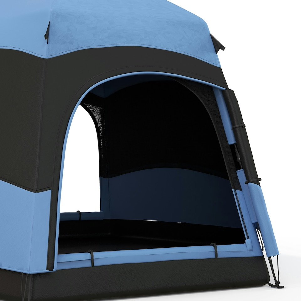 image 1 of Outsunny 4 Person Camping Tent Festival Hiking Shelter, Blue