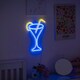 image 2 of ValueLights Neon Cocktail Glass Neon White Illuminated Decoration and Integrated LED 3W Multicolour Bulb
