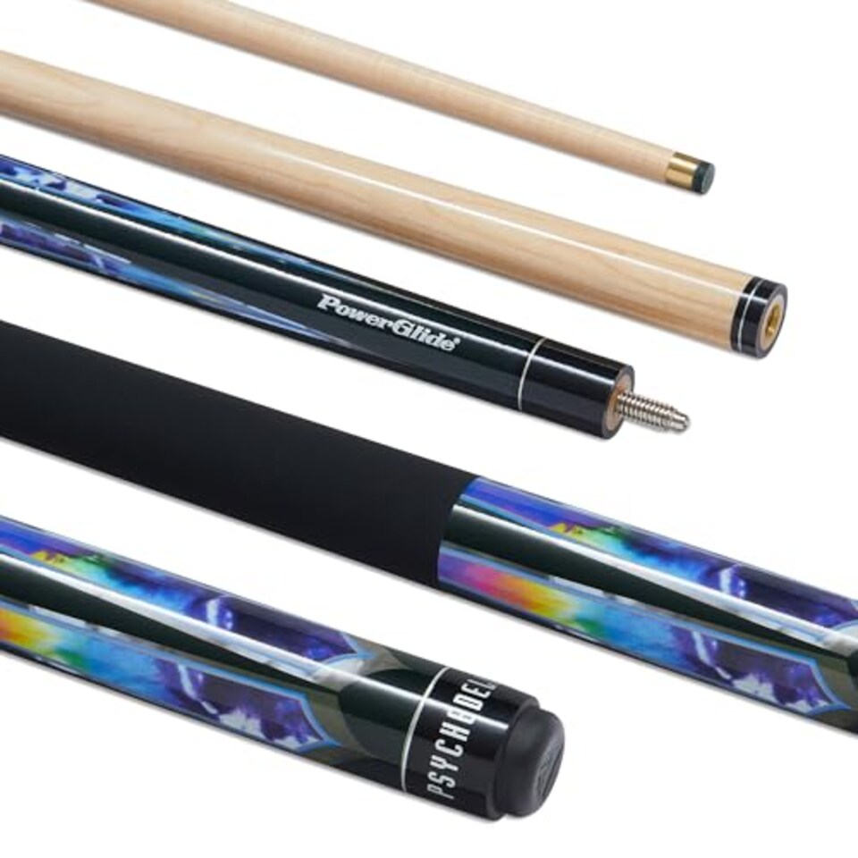 image 1 of Powerglide Psychedelic Pool Cue 10mm Maple Shaft Matt Grip