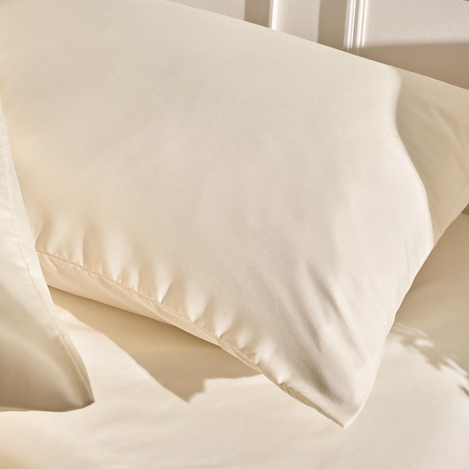 image 1 of OHS 2 Pack Soft Microfibre Wrinkle Resistant Housewife Pillowcases | White | Ivory | Standard