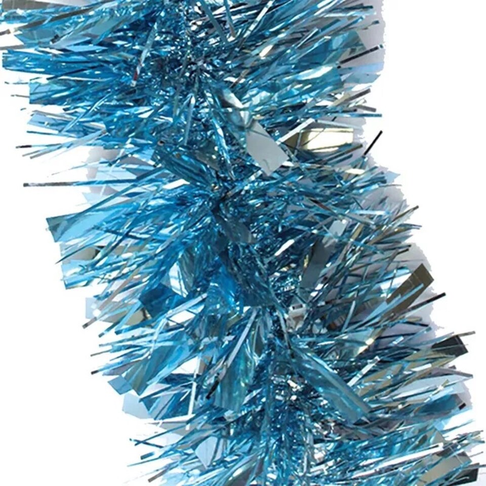 image 1 of 6 x 2 Metres Pack Light Blue Chunky Christmas Tinsel