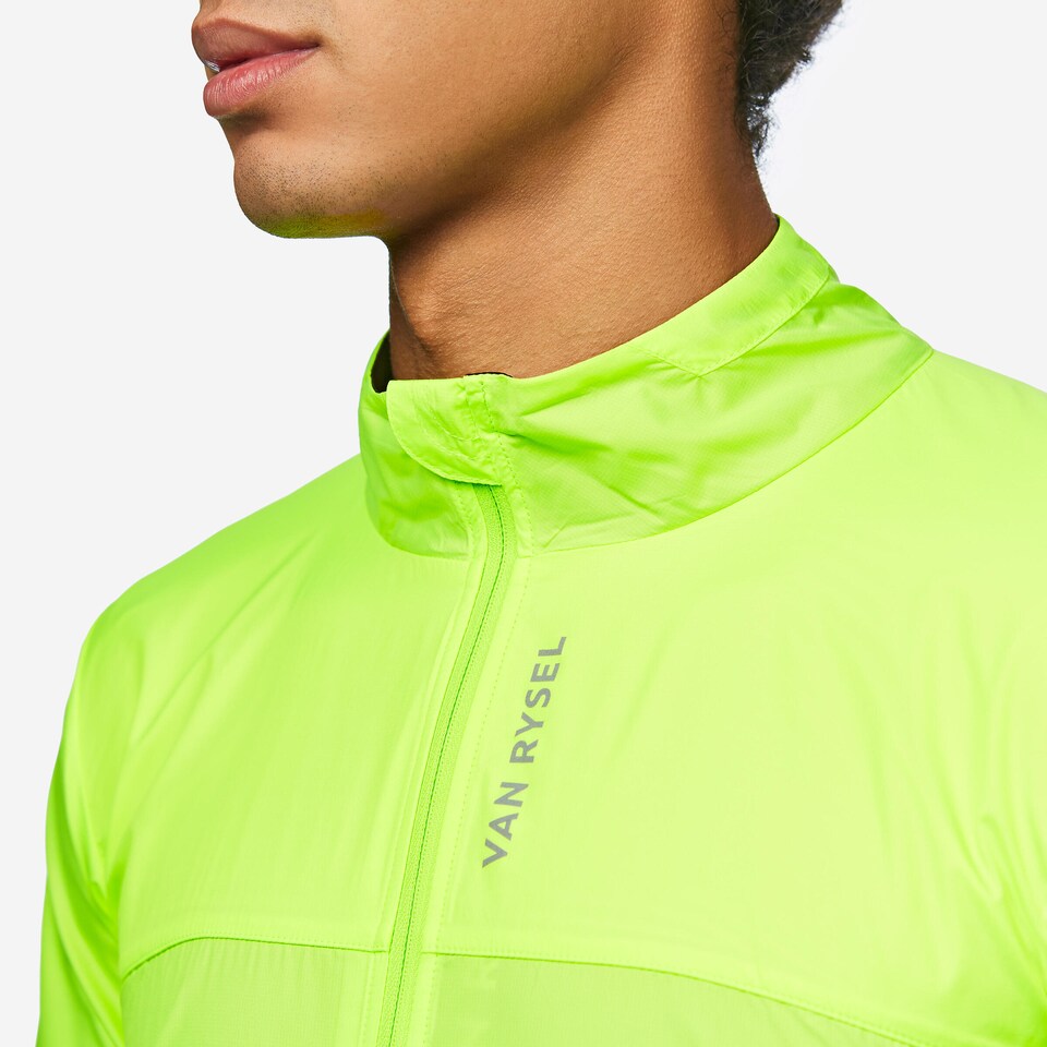image 1 of Decathlon Men's Long-Sleeved Ultra-Light Road Cycling Windbreaker Racer - Yellow
