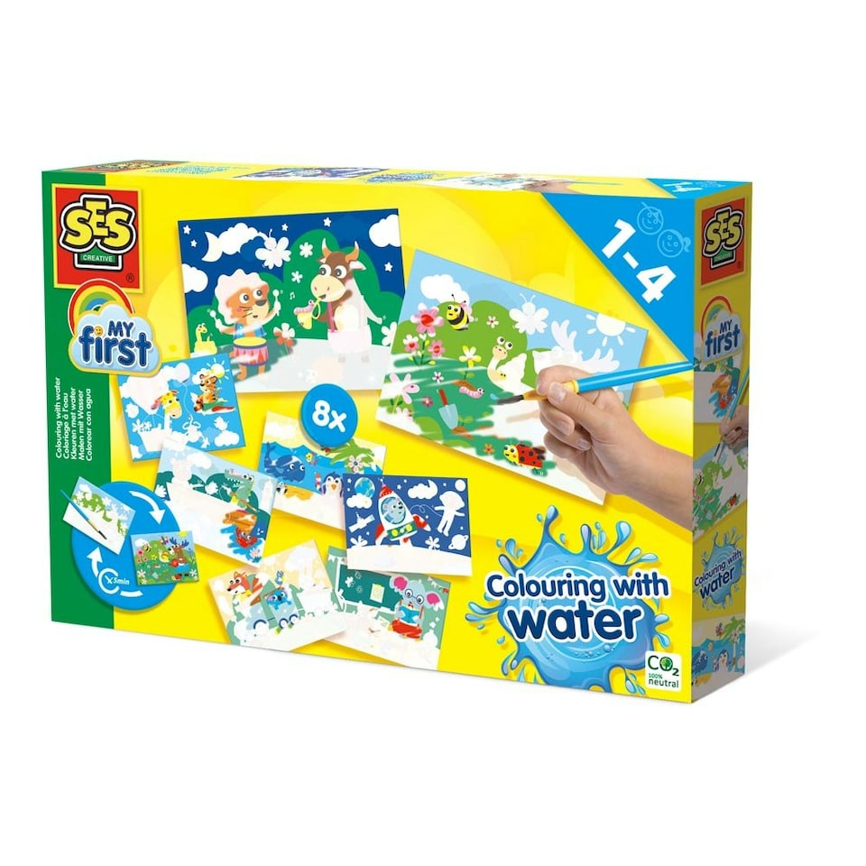 image 1 of SES CREATIVE Children's Hidden Animals Mega Colouring with Water Set