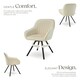 image 3 of Lounge Armchair Living Room Accent Chair 360 Swivel Slim Steel Legs Velvet Fabric  - Set of 2 Cream