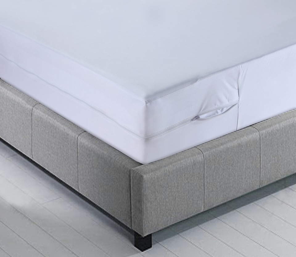 image 1 of Anti Bed Bug Mattress Protector Waterproof Fully Encased Zipped Mattress Cover Dust Mite Proof | White | Double