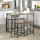 image 4 of Industrial Dining Table And 4 Stools Set Rustic Brown Brown