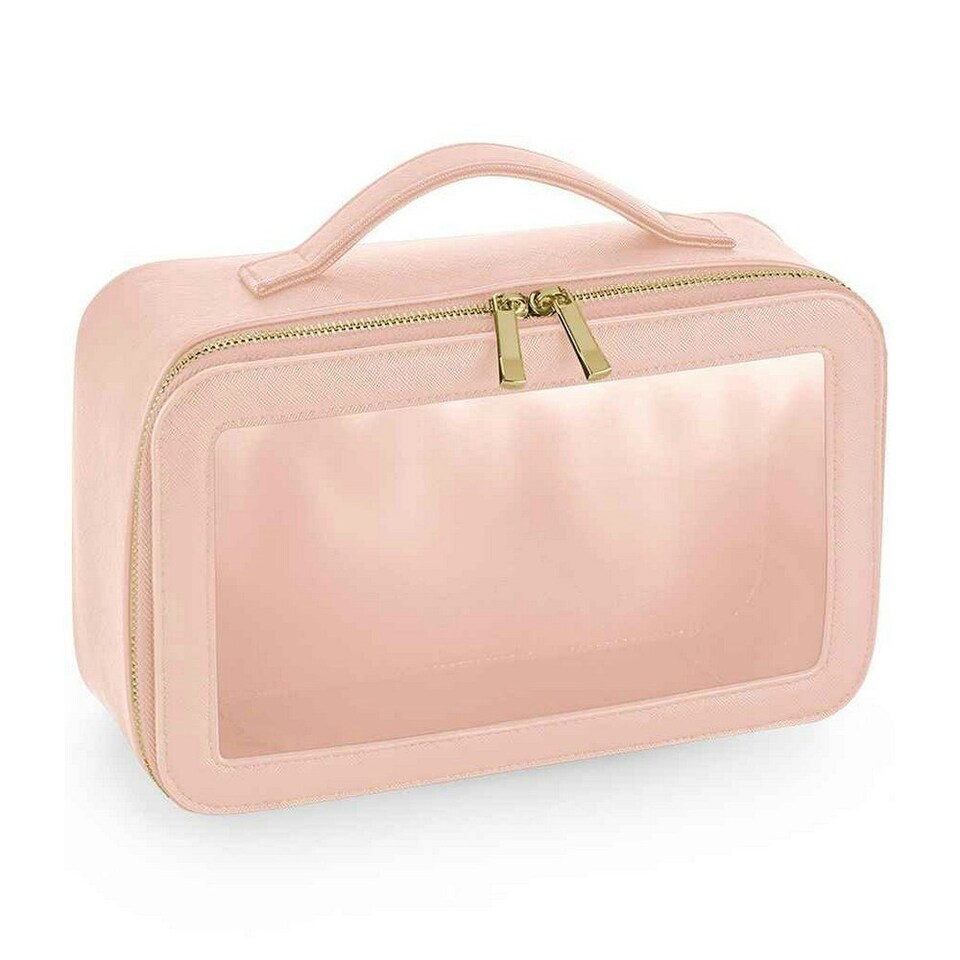 image 1 of Bagbase Clear Toiletry Bag - Soft Pink - One Size