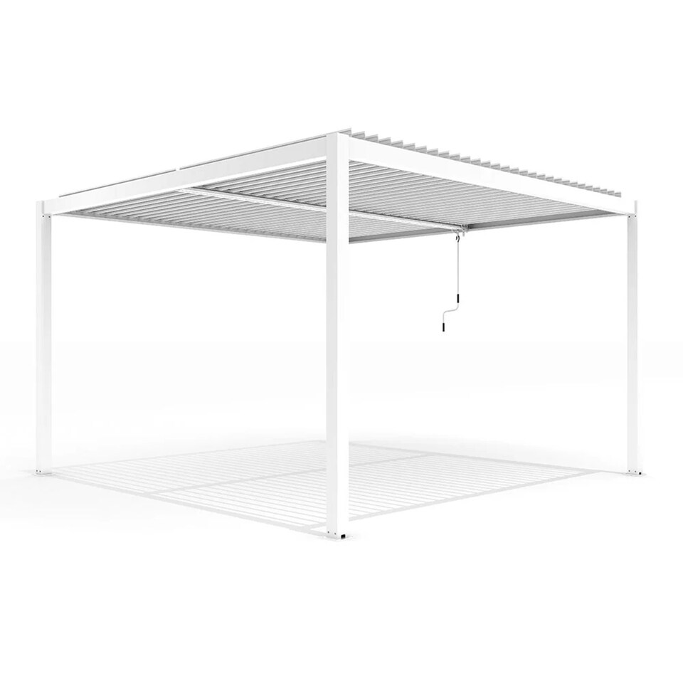 image 1 of Deluxe White Veranda with Louvered Shutter Roof 4m x 3m