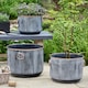 image 2 of Tambara Set of 3 Ribbed Planters Black