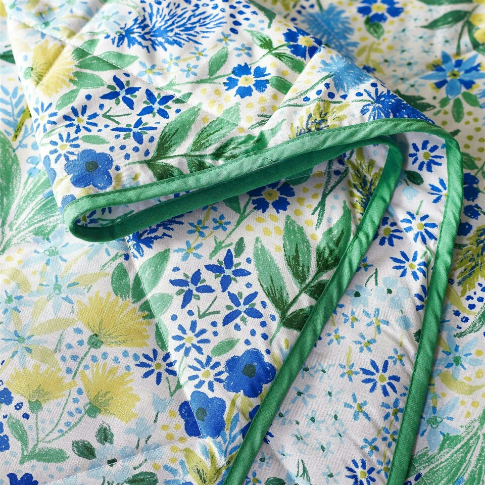image 1 of Catherine Lansfield Tilly Floral Blue Bedspread