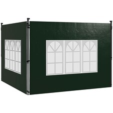 Outsunny Gazebo Side Panels for 3x3(m) or 3x6m Gazebo Canopy, 2 Pack, White