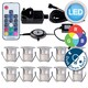 image 9 of Set of 10 - 30mm IP67 Colour Changing LED Decking Kit with Photocell | Chrome | Clear | 10