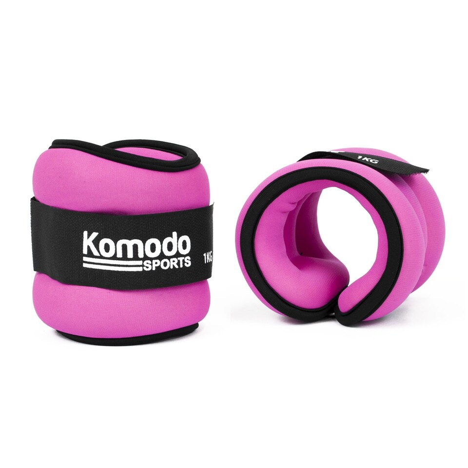 image 1 of Komodo Pink Neoprene Ankle Weights - 2kg (2 x 1kg)